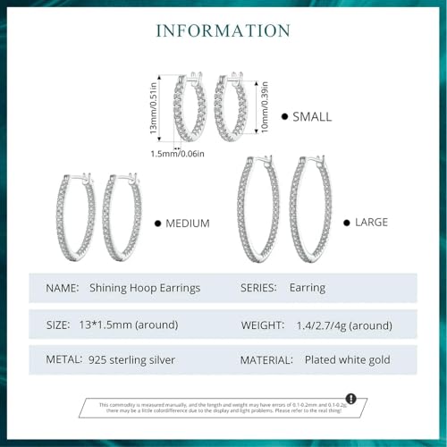 Boucles d'oreilles créoles hypoallergéniques en Argent 925 légères