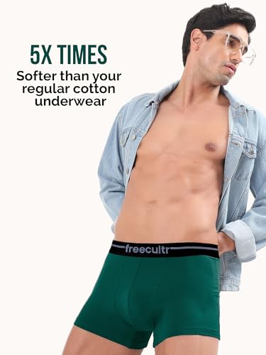 Image of Freecultr Men's Cotton Trunks | Breathable & Moisture Absorbing | Soft Comfort Fit | Everyday Innerwear