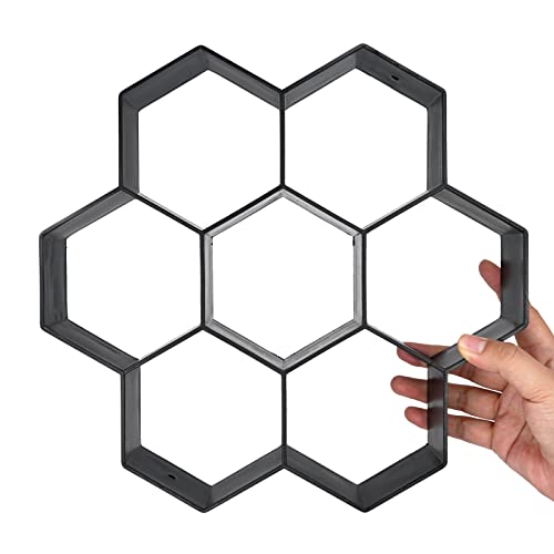 2 Pack Walk Maker 11.8" X 11.8" Reusable Concrete Pathmate Stone Mold Hexagon Walk Maker Stepping Stone Paver Lawn Patio Yard Garden Diy Walkway Pavement Paving Moulds #TOP7