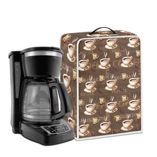 FUIALDOLG Coffee Cover for Kitchen Appliance Dustproof Cover with Handle,Washable Coffee Dust Covers Universal Food Processor Americano Coffee Maker Cover