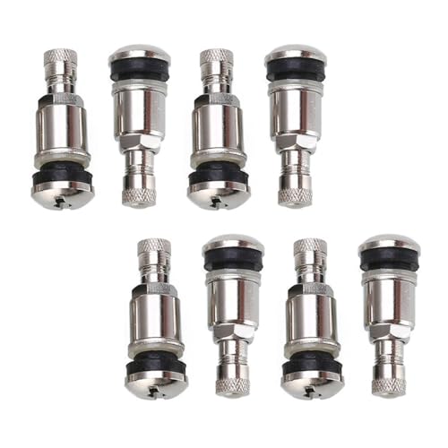 8 Stück Silber Metallventile, Metall Stahlventile 11,3mm, Felgenventil Auto, Luftventil Auto zubehör