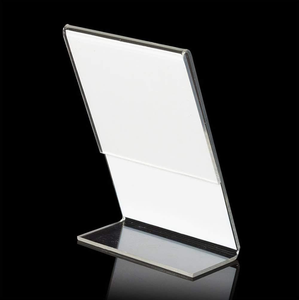 TUKA 50X Porta-avvisi da Tavolo Inclinati, A5 Verticale Espositori, Supporto Pubblicitario da Banco, per Menù, Carta, Informazioni, Documenti e Altro. 2,5mm Acrilico Trasparente, TKD8200-A5-50x