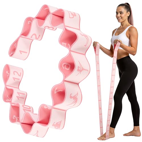 GHCTFE Resistance Bands, Stretch Band for Exercise, Physical Therapy, Rehab & Flexibility, Home Gym Equipment for Yoga, Pilates, Dance, Gymnastics, Number Loop Elastic Strap for Leg and Hip Stretches