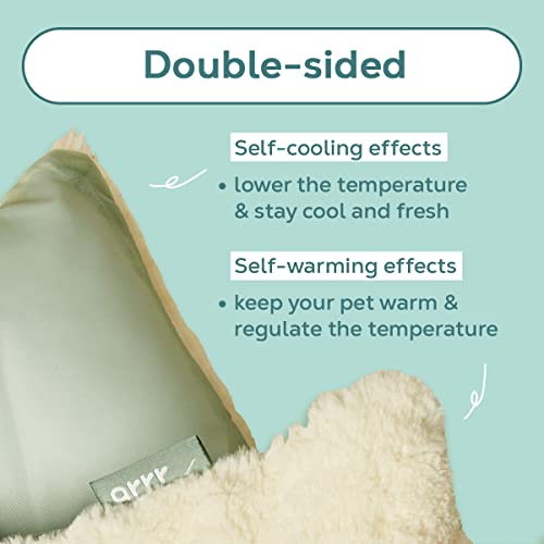 Arrr Self-Heating & Cooling Double-Sided Pet Crate Bed Mat Water-Resistant Cushion Kennel Pad For Small To Medium Cats And Dogs Fluffy Dog Bed Washable Blanket Dog Pillow (Yellow, L) #TOP3