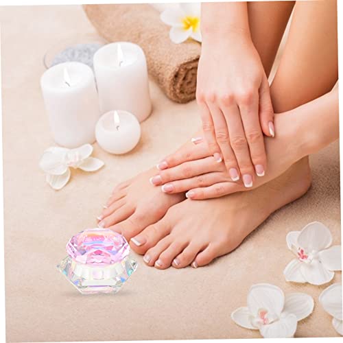 Recipiente hexagonal de cristal para arte en uñas miniatura 6