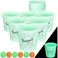 Mostop Giant Yard Game Set with 12 Buckets,Yard Pong Outdoor Games Glow in Dark, 6 Balls and Carrying Bag, Toss Throwing Game for Kids Adults Lawn, Beach, Camping, Tailgating or Backyard Activities