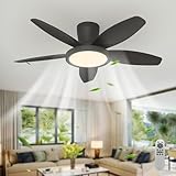 Qcyuui Ventilatore da Soffitto con Luce 106cm LED...
