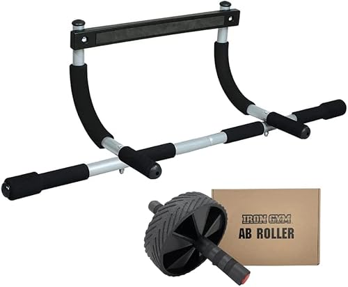 Iron Gym Pull-Up Bar & Ab Roller for Upper Body Workout