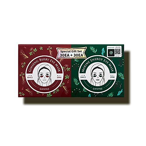 SHANGPREE Eye Mask (30 pairs｜60 masks), under eye patches, Premium Korean Skin Care (Double Edition 15pairs + 15pairs )