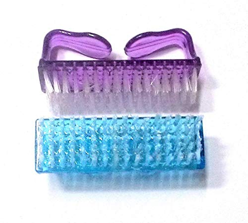 nawani 2 pic handle grip brush hand finger toe nail cleaning brush manicure pedicure (7/3.5 cm , Multi color) - Image 2