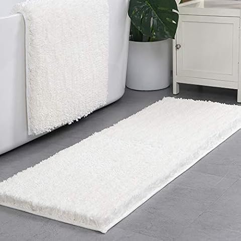 Lonior Large Bath Mat Extra Long Bathroom Mat Non Slip Bath Rug Machine Washable 3.5 cm Microfiber Bathroom Rug for Bathroom 120 x 45 cm Cover
