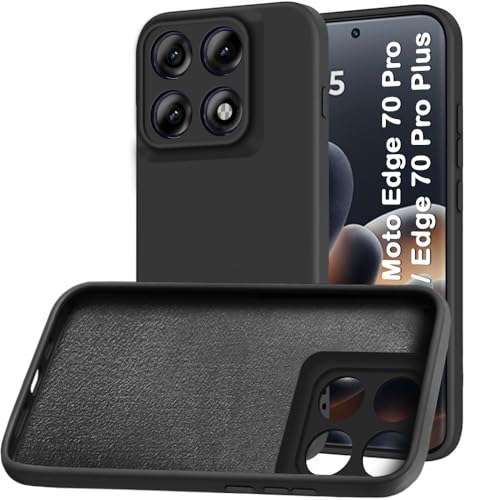 Image of TheGiftKart Liquid Silicon Back Cover Case for Motorola Moto Edge 70 Pro 5G | Total Camera Protection | Micro-Fibre Lining Inside | Shockproof Back Cover Case for Moto Edge 70 Pro 5G (Silicone, Black)