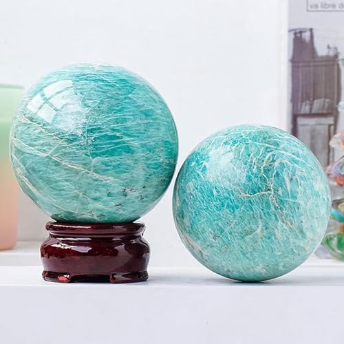 Esfera de cristal natural de 75-80mm con soporte de madera para yoga y decoracion 4
