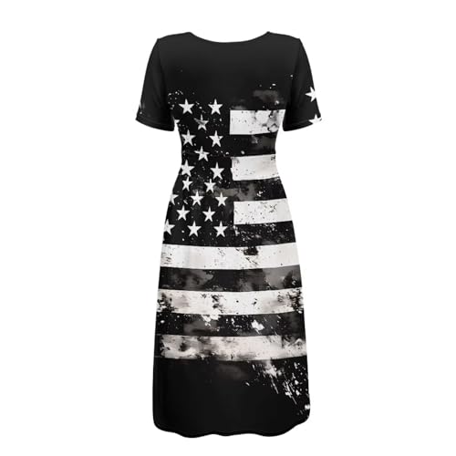 Image of Women's Summer Formal Dresses Short Sleeve Wrap V Neck Dresses Bridesmaid Wedding Guest Dress with Pockets