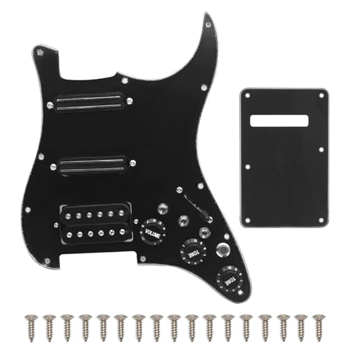 SAPHUE SSH-Coil Splitting Electric Guitar Pickguard Black