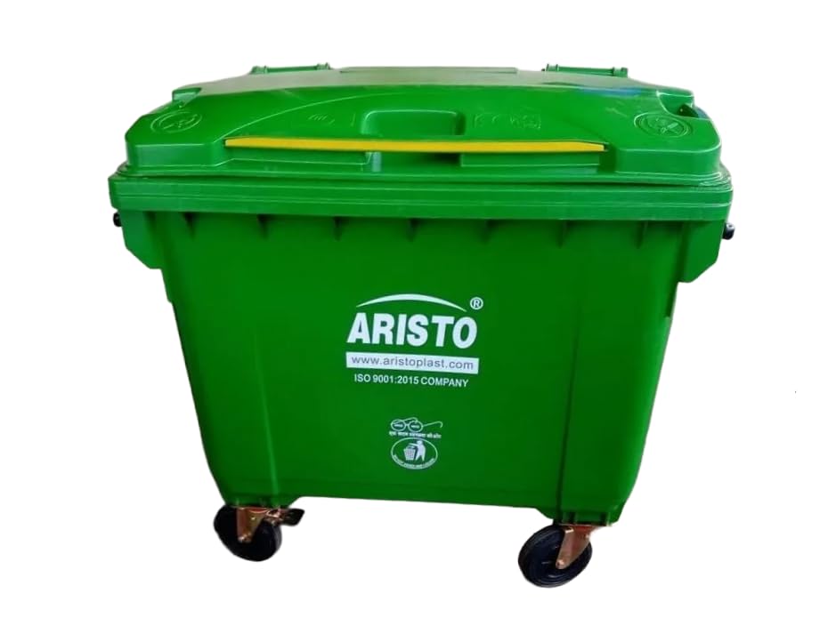 Image of Aristo Big Plastic Wheeled Dustbin with Lid 660 Litre Green