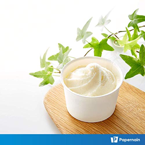 [12 Oz, 100-Count, White] Papernain Paper Disposable Ice Cream Cups, Dessert Bowls #TOP3