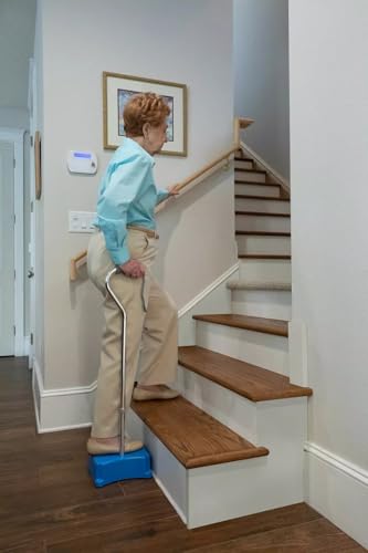 EZ-Step Stair Climbing Assist Cane – Stair Lift for Seniors, Mobile Stairlift, Half Step for Seniors, Portable Stair Lift for Elderly (Aluminum)
