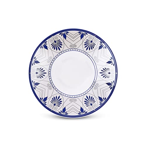 Image of Dandy Lines Cup and Saucer Set, Alpine in Platinum Rajasthan Design, Luxury Tea Cups with Saucers, Ceramic, Pack of 12, Microwave & Dishwasher Safe, Great for Hosting & Gifting