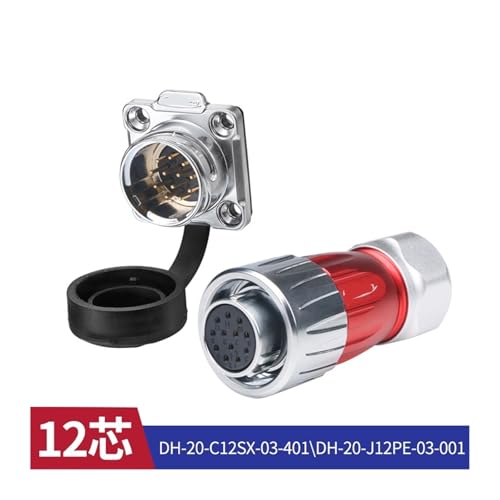 Conector de aviación resistente al agua DH20 de 12 núcleos con brida inversa 3