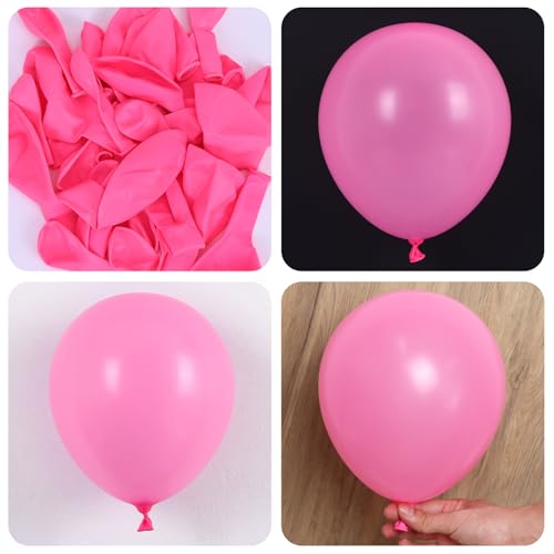Image of RUBFAC 129pcs Pink Balloons Different Sizes 18 12 10 5 Inches for Garland Arch, Pink Balloon for Mother's Day Valentine's Day Birthday Baby Shower Gender Reveal Wedding Party Decoration