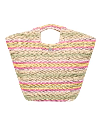 Image of Roxy Women's Beach Tote Bag | Travel | Vacation | Straw | Lightweight | Breathable, Coco Pearl - Natural Banana