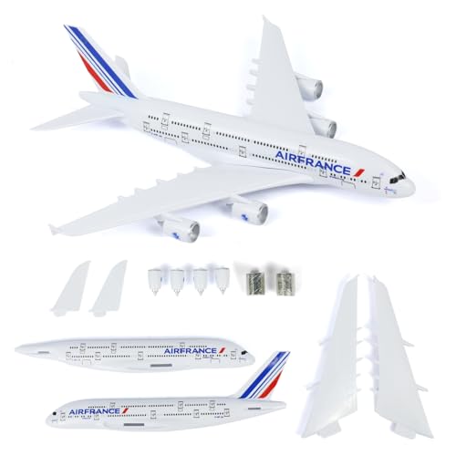 kolotesame Maquette d'avion à Assembler à l'échelle 1/280, Compatible avec l'A380 d'air France, kit de Maquette d'avion en Plastique à Assemblage Rapide,...