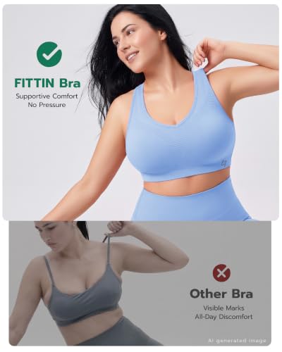 Image of FITTIN Supportive Sports Bra for Large-Bust: 12-Hour Zero-Pressure Comfort