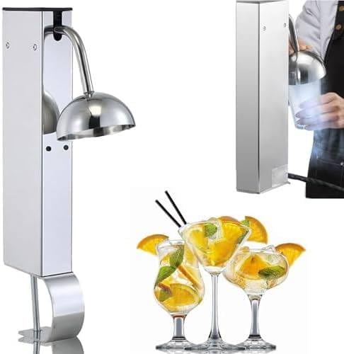 Mini enfriador de vasos de acero inoxidable, enfriador de vasos CO2 Thrill con luz LED multicolor, enfriamiento instantáneo de bebidas a -25 °C en 6 segundos, para cócteles, cerveza, bebidas y vino. A