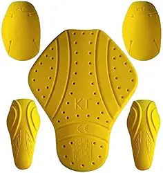 MOTOSTYLEWEAR 5 peças – Almofadas de armadura certificadas CE nível 2 l nível 2 aprovadas para costas, ombros e cotovelos protetores de armadura para jaquetas de motocicleta., Conjunto de 5 peças