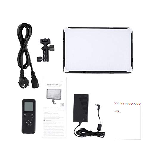 Videoleuchte, VL-S192T Ultraflache, dimmbare Videoleuchte mit Soft-Light-Panel und Netzteil 2,4 G Wireless-LED für DV…
