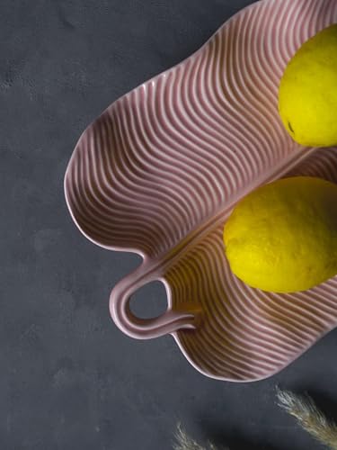 Travessa folha de palmeira-rosa