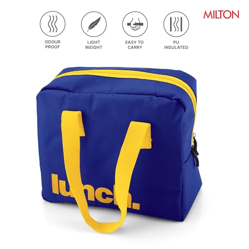 Image of MILTON The Lunch Bag | Insulated Tiffin Bag for Office, Men & Women | Eco-Friendly, Durable & Spacious | Fits Lunch Box & Bottle | Multi-Use Bag for School & Travel | 2.56 L - Navy Blue