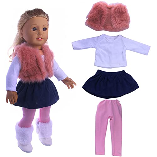 DUORUIMI Puppenkleidung Kleid Winter Outfit Weste Rock für American Girl...