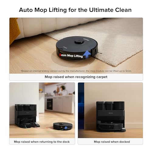 Image of roborock S7 Max Ultra Robot Vacuum and Mop Combo, Auto Mop Drying, Auto Mop Washing, Self-Emptying, Self-Refilling, 5500Pa Suction, Reactive Tech Obstacle Avoidance, Black (Renewed)