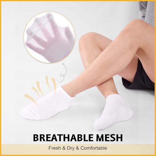 2 Pairs Running Ankle Socks for Men Women, Athletic Breathable Cotton Low Cut Sports Socks with Arch Support Mesh Ventilation4