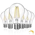 CRIRY Dimmable A19 Clear LED Light Bulbs 60W Equivalent, 2700K Soft Warm White Light Bulbs 6W E26 Base, Antique Clear Glass Bulb for Living Room Bedroom Outdoor, 6Packs