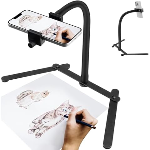 Mippko Adjustable Phone Tripod,Phone Stand for Recording,Overhead Phone Tabletop Tripod Mount,19.7 inch Flexible Gooseneck Arm,Compatible with 3.5~7.5 inch iPhone/Nexus/HTC/LG/Webcam/Ring Light Cover