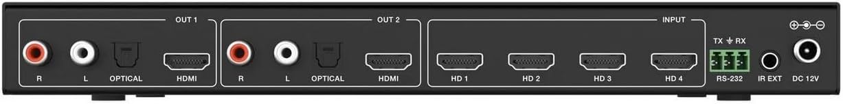 4x2 4K UHD HDMI Seamless Switcher/Quad MultiViewer with Audio De-Embedding