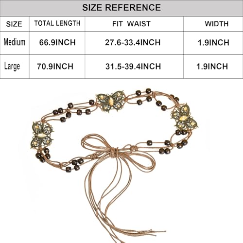 ILuvatar Women's tassel knotted belt hand woven belt Women's Bohemian Style Rope Braid Waist belt2