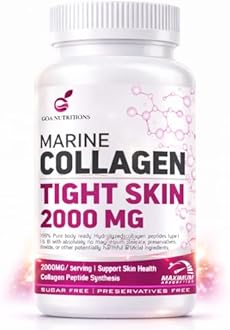 Marine Collagen for Skin Hair Supplement for Men Women with Hyaluronic Acid (99% Supplements) Biotin & Vitamin C, B12, Collagen Protein Peptide Builder-60 Tablets