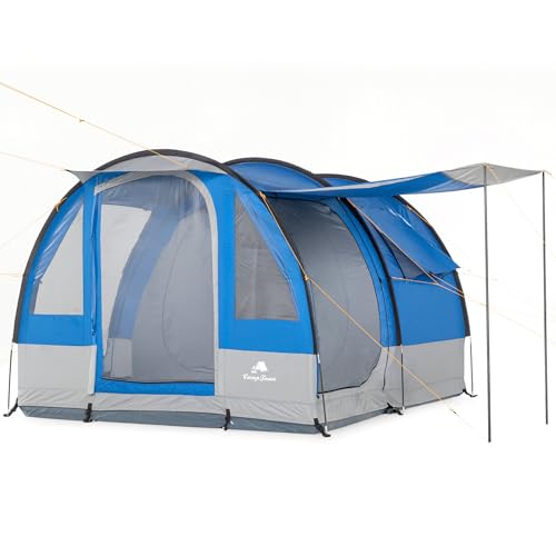 CampFeuer tenda Smart per 4 persone | Blu/grigio | Grande tenda...