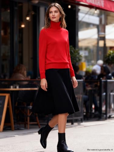 Image of SANGTREE Women's Turtleneck Sweaters Long Sleeve Pullover Tops | Breathable Lightweitht Fabric| Fall Winter Fashion Outfits| Perfect for Daily,Office,Vacations,Holiday,Family Gatherings Etc.