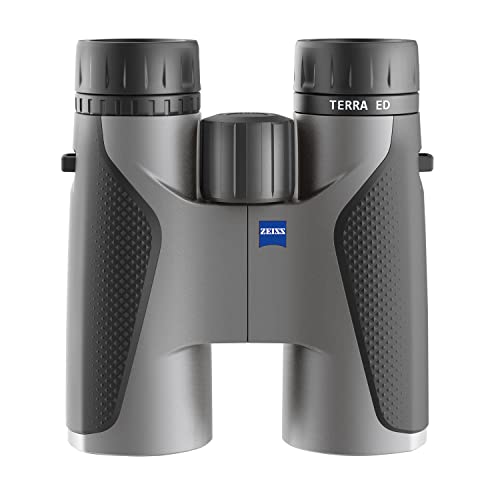 Zeiss Terra ED 10x42 Prismáticos para Caza, observación de Aves, al Aire Libre, Viajes, Gris