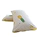 BuLuTu Cotton Pineapple Print Bed Pillowcases Set of 2 Queen Off White Pillow Covers Decorative Standard for Boys Girls Envelope Closure End-Premium,Ultra Soft,Hypoallergenic (2 Pieces,20"×26")
