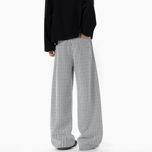 Seidarise Men's Textured Wide - Leg Pants, Adjustable Drawstring Waist, Casual Loose Fit Trousers3