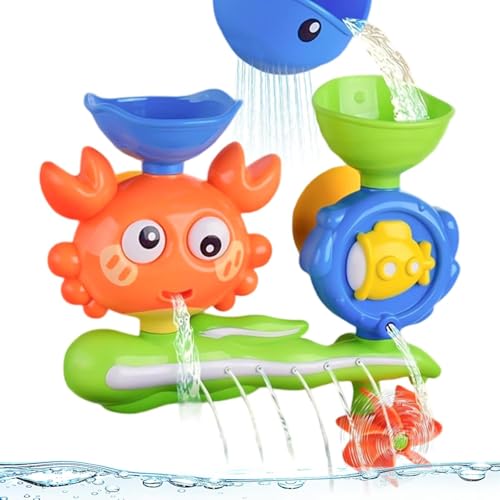 Juguete de baño para niños pequeños 1-3, juguete de baño para bebés con cascada y funciones de rotación, juguete de baño para niños y niñas
