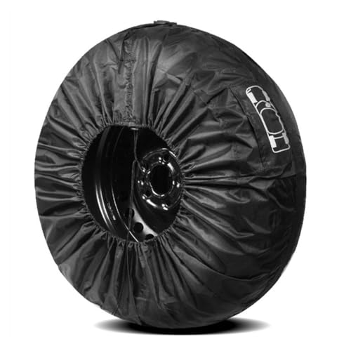 KEQAR Cubierta de neumáticos, funda repuesto, bolsa de almacenamiento de tela Oxford negra, impermeable y protección contra el polvo, para coche, SUV, minibús(66cm)