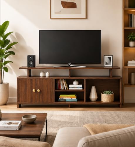 Image of Spyder Craft Marbay Engineered Wood TV Entertainment Unit Stand Setup Box /Tv Cabinet with with Adjustable Shelf, TV Console Table, Media Console Colombain (DIY-Do It by Your Self)