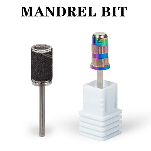 Lavinda Sanding Bands Nail Drill Bits 300Pcs Grits Electric File Nail Sanders Professional Drill Bits Set #80#150#240 Zebra Grinder Band Colorful 3/32" Mandrel Bit For Manicures Nail Drill Machine #TOP5